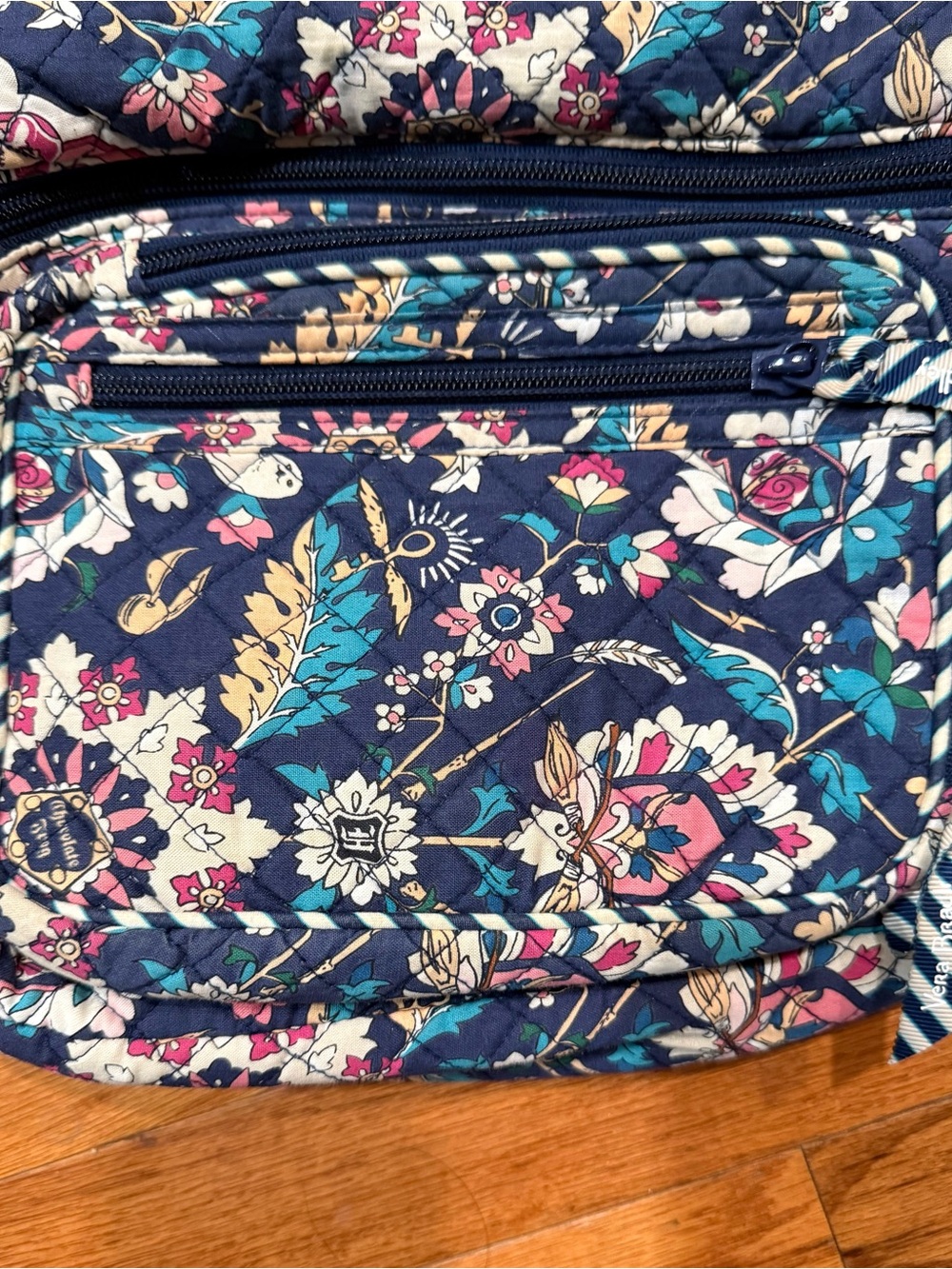 Vera Bradley Navy Floral Quilted Crossbody Sling Bag - Picture 3 of 15